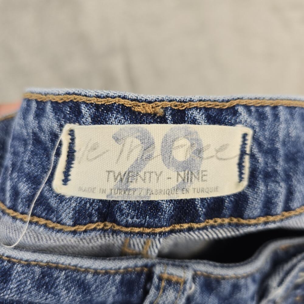 We The Free People Womens 29 Blue Relaxed Straight Slouch Frayed Hem - Picture 5 of 15